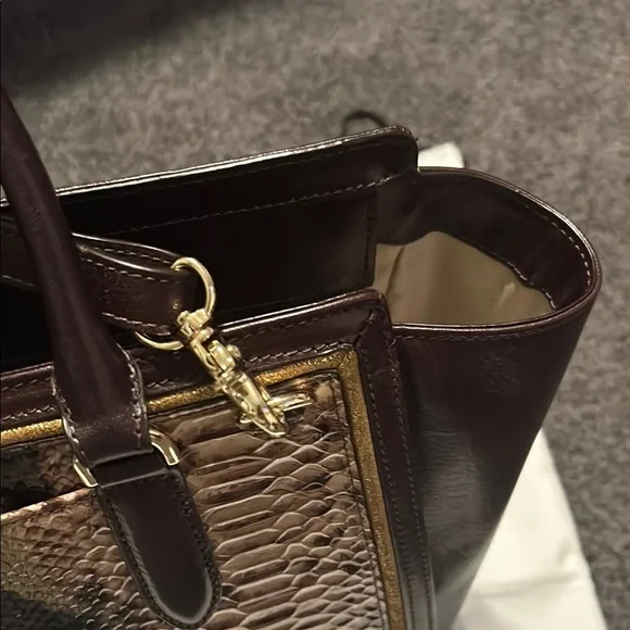 Brahmin Aubree - Savino Folklore- Brown Snake Print Women's Bag - Picture 15 of 16